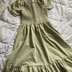 JessaKae Sage Green Smocked Dress